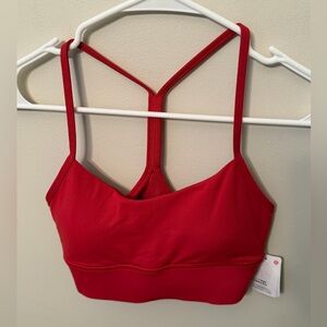 NWT Lululemon Flow Y Nulu Longline Bra In Persian Red